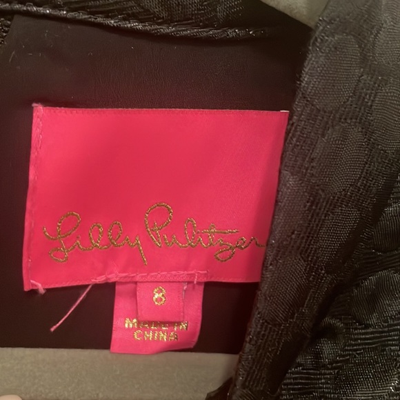 Lilly Pulitzer Zaria Black Onyx Polka Dot Jacquard Cocktail Dress Size 8 - Picture 6 of 10